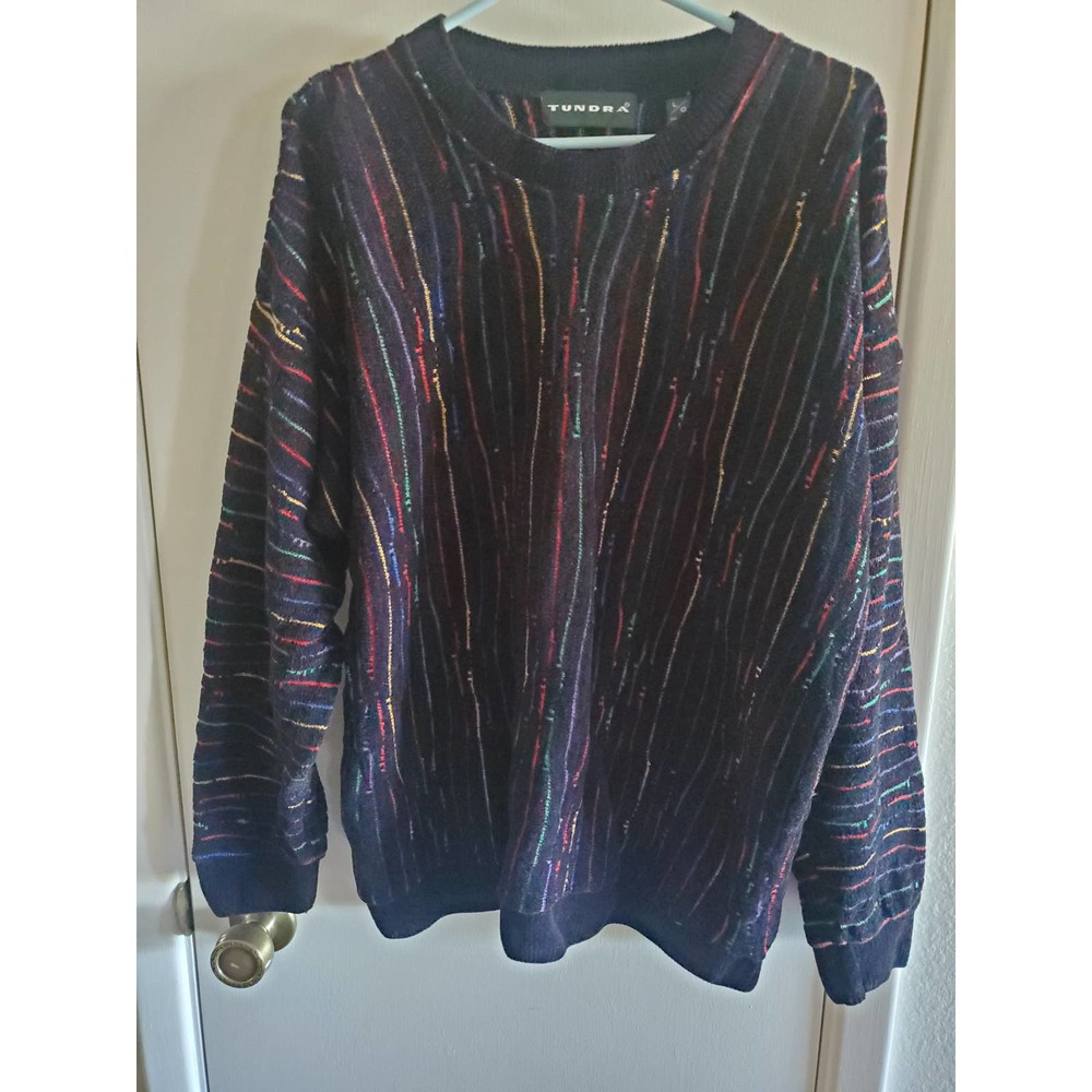 Vintage Tundra Textured Rainbow Stripe 90s Coogi-Stryle Men's Sweater L/G